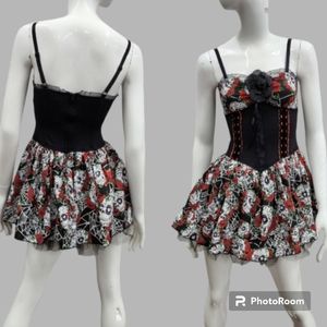 🎈🆕NWT Hot Topic Against Society Day of the Dead Mini Dress Medium PRICE FIRM
